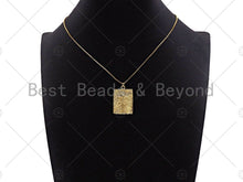Load image into Gallery viewer, 18k Dainty Gold Tree On Rectangle Shape Charms, Dainty Charms, Gold Treen Pendant, Rectangle Necklace Charms, 21x31mm, Sku#LK184