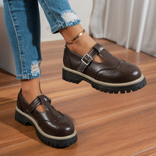 Load image into Gallery viewer, Women's Retro British Chunky Heel Pumps | Hollow-Out Buckle Loafer Shoes