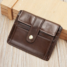 Load image into Gallery viewer, Men's Minimalist Genuine Leather Coin &amp; Transit Card Holder Wallet
