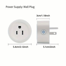Load image into Gallery viewer, Smart WiFi Plug Outlet Adapter, Works with Alexa &amp; Google, Timer, Voice Control, 2.4GHz Network Home Automation