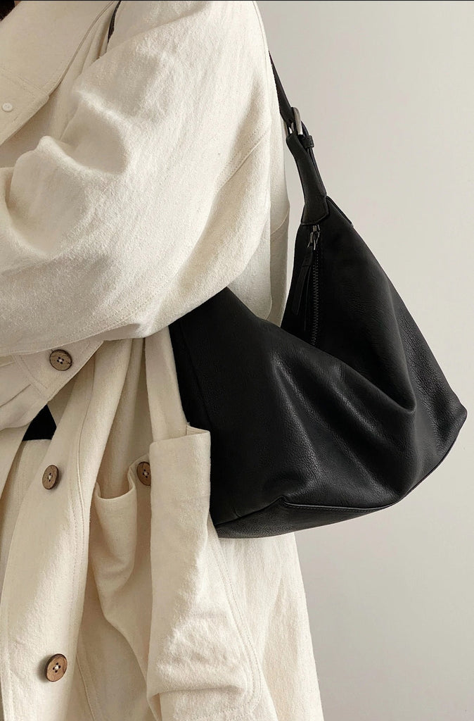 Women's Genuine Leather Single-Shoulder Bag – Matte Full-Grain Cowhide Crossbody Handbag