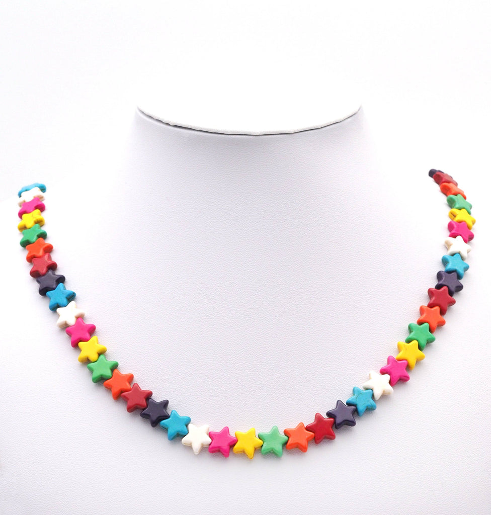 12mm Multicolor Howlite Smooth Star Beads, Sku#U1444