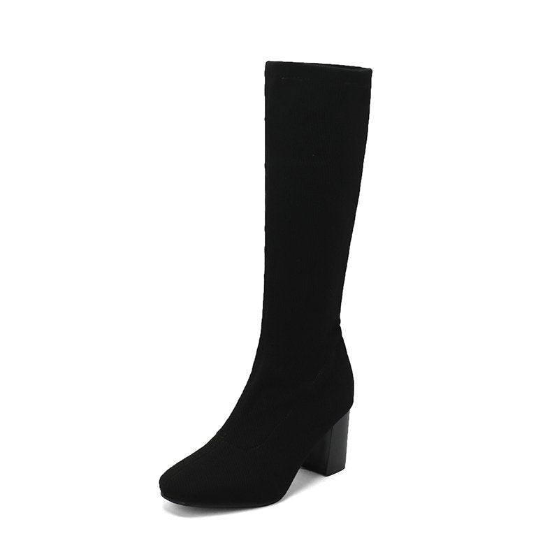 Women's Stretchy Over-the-Knee Boots | Chunky Platform High Heel