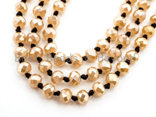 Load image into Gallery viewer, 60 EXTRA Long Knotted Gold Champagne Color Crystal Necklace, Extra Long/Double Wrap Necklace, Champagne Color 2x4mm Rondelle Beads, SKU#D14