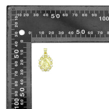Load image into Gallery viewer, Clear CZ Gold Virgin Mary On Oval Picture Frame Charm Pendant, Sku#LK1204