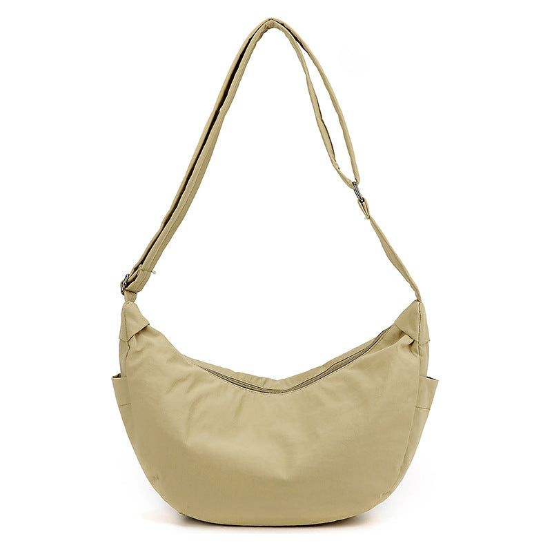 High-Capacity Nylon Shoulder Bag – Urban Minimalist Dumpling Bag for Women