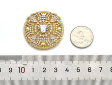 Load image into Gallery viewer, Large CZ Gold Filigree Style Round Charm, Sku#LX146