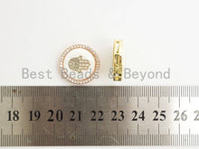 Load image into Gallery viewer, CZ Micro Pave Gilding Hamsa Hand on Mother of Pearl Disc Bea