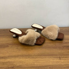 Load image into Gallery viewer, French-Style Chic Fluffy Slippers for Women | Square Toe Slip-On House Shoes | Purple, White &amp; Apricot