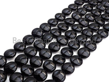 Load image into Gallery viewer, High Quality Natural Onyx Button Coin Shape Beads, 8mm/10mm/12mm/14mm/16mm/18mm Onyx Beads, 15.5 Full Strand, sku# Q39