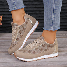 Load image into Gallery viewer, Flower Print Lace-Up Sneakers