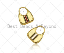 Load image into Gallery viewer, Red Black/White Black Enamel Lady Bag Shape Charm, 18K Gold Charm, Necklace Bracelet Charm Pendant,15x19mm,Sku#LK316