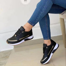 Load image into Gallery viewer, Women's Sequin Lace-Up Sneakers - Casual Round Toe Walking Shoes with Height-Enhancing Sole