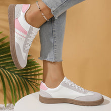Load image into Gallery viewer, Women's Pink Lace-Up Sneakers - Casual Athletic Comfortable Footwear