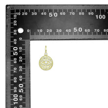 Load image into Gallery viewer, Hammered CZ Pave Evil Eye Coin Charm Pendant, Sku#LX575