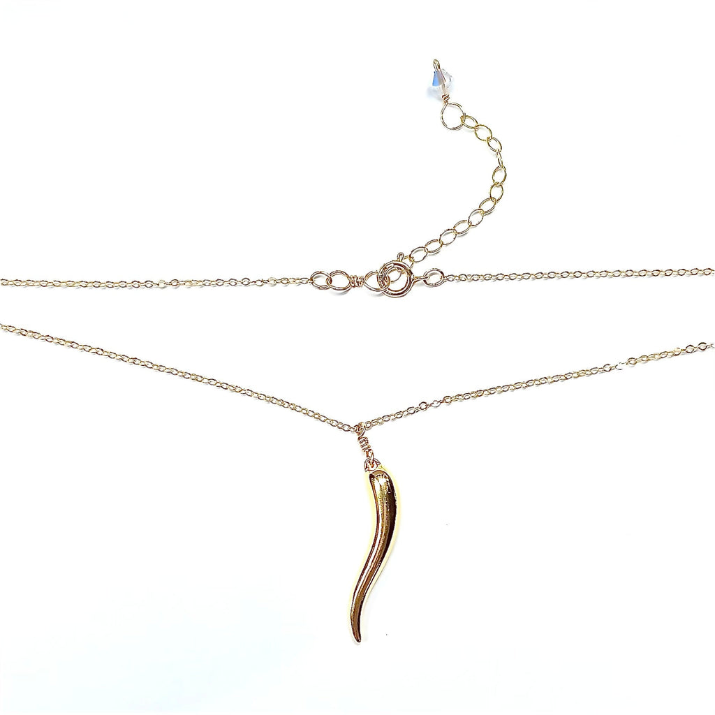 Italian Horn Necklace: silver or gold