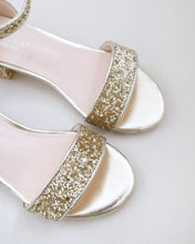 Load image into Gallery viewer, Rock Glitter Low Block Heel Girls Sandals