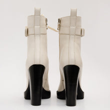 Load image into Gallery viewer, The Estrada Cream Leather Lace-Up Platform Heel Mid Calf Women Boot