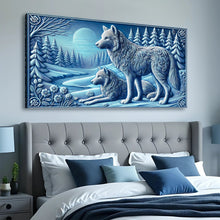 Load image into Gallery viewer, 3D Wolves Wall Art VI