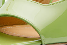 Load image into Gallery viewer, The Butterfly Block Heel Green Patent Leather Sandal Final Sale!