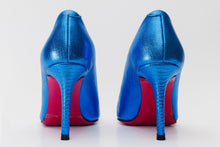 Load image into Gallery viewer, The Maple Sax Blue Leather Pump Fuchsia Sole Women Shoe