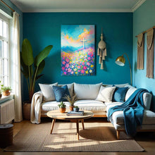 Load image into Gallery viewer, Cross Floral Field Faith Wall Art III