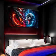 Load image into Gallery viewer, 3D Dragon and Wolf Wall Art VI