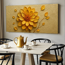 Load image into Gallery viewer, Golden Dandelion Minimalist Abstract Wall Art IV