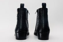 Load image into Gallery viewer, Boss Pythn Snk Black &amp; Natural Zip-Up Leather Men Boot Limited Edition