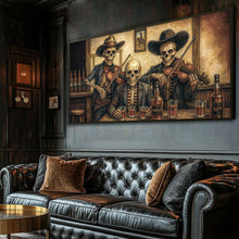 Load image into Gallery viewer, Cowboy Skeletons Western Bar Wall Art