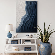 Load image into Gallery viewer, Abstract Minimalist Wave Impasto Wall Art