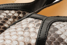 Load image into Gallery viewer, The Toskana Black &amp; Natural Pythn Leather Block Heel Pump Women Shoe