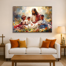 Load image into Gallery viewer, Jesus With Children Faith Wall Art V