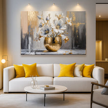 Load image into Gallery viewer, Magnolia Bloom in Gold Abstract Wall Art