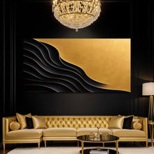 Load image into Gallery viewer, Black And Gold Minimalist Abstract XI