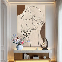 Load image into Gallery viewer, Minimalist Woman Line Art Canvas Wall Art