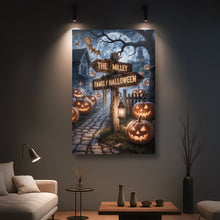 Load image into Gallery viewer, Personalized Family Name Street Sign Halloween Wall Art