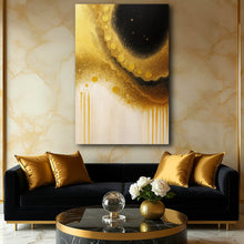 Load image into Gallery viewer, Minimalist Black and Gold Wall Art