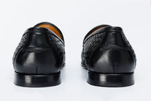 Load image into Gallery viewer, The Mclean Shoe Black Leather Woven Tassel Loafer Men  Shoe