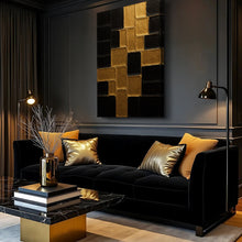 Load image into Gallery viewer, Contemporary Black and Gold Wall Art II
