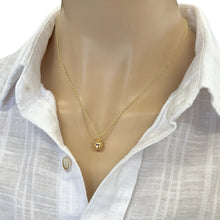 Load image into Gallery viewer, Gold Apple Necklace Cute Teacher Gift Kawaii Dainty Fruit Jewelry