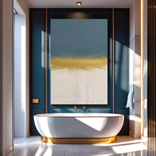 Load image into Gallery viewer, Minimalist Blue and Gold Wall Art