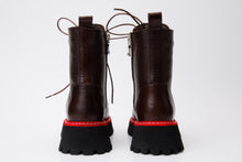 Load image into Gallery viewer, The Yildiz Brown Leather Lace-Up Ankle Women  Boot With a Side Zipper