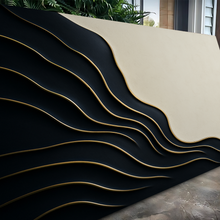 Load image into Gallery viewer, Black and Gold Minimalist Abstract Wall Art