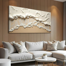 Load image into Gallery viewer, Beige Abstract Ocean Waves Wall Art