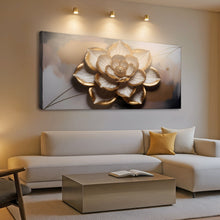 Load image into Gallery viewer, Golden Lotus Minimalist Abstract Wall Art