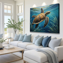 Load image into Gallery viewer, Turtle In Seagrass Coastal Wall Art