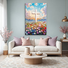 Load image into Gallery viewer, Cross Floral Field Faith Wall Art II