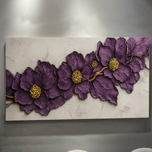 Load image into Gallery viewer, Purple Flower Plaster Wall Art