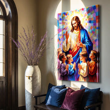 Load image into Gallery viewer, Jesus Praying With Kids Faith Wall Art